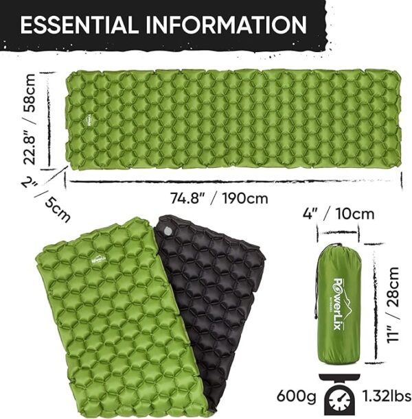 Amazing limited time deal of 53% off on POWERLIX Ultralight Sleeping Pad for Camping with Inflating Bag - Image 2