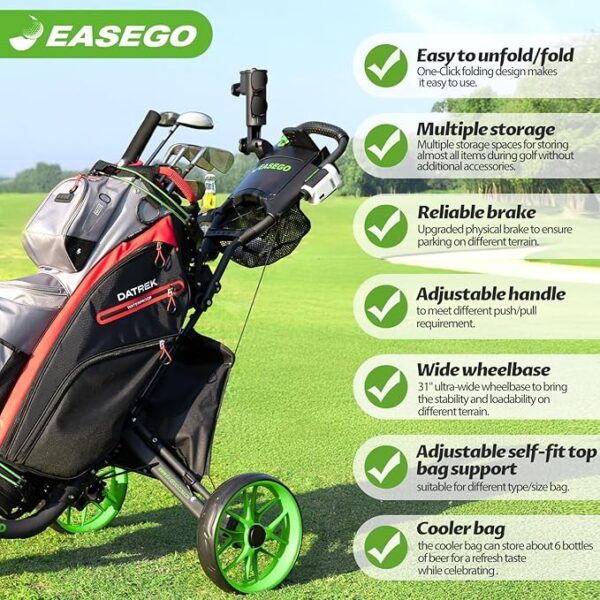 Amazing limited time discount of 52% off on fordable Golf Push Cart 3 Wheel - Image 3